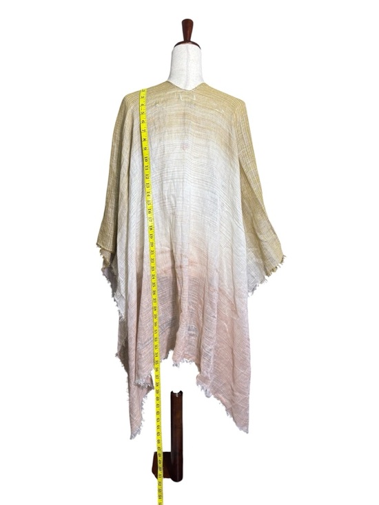 NWT World Market Cost Plus Ombre Open-Front Kimono in Green, Gray & Pink - Picture 2 of 8